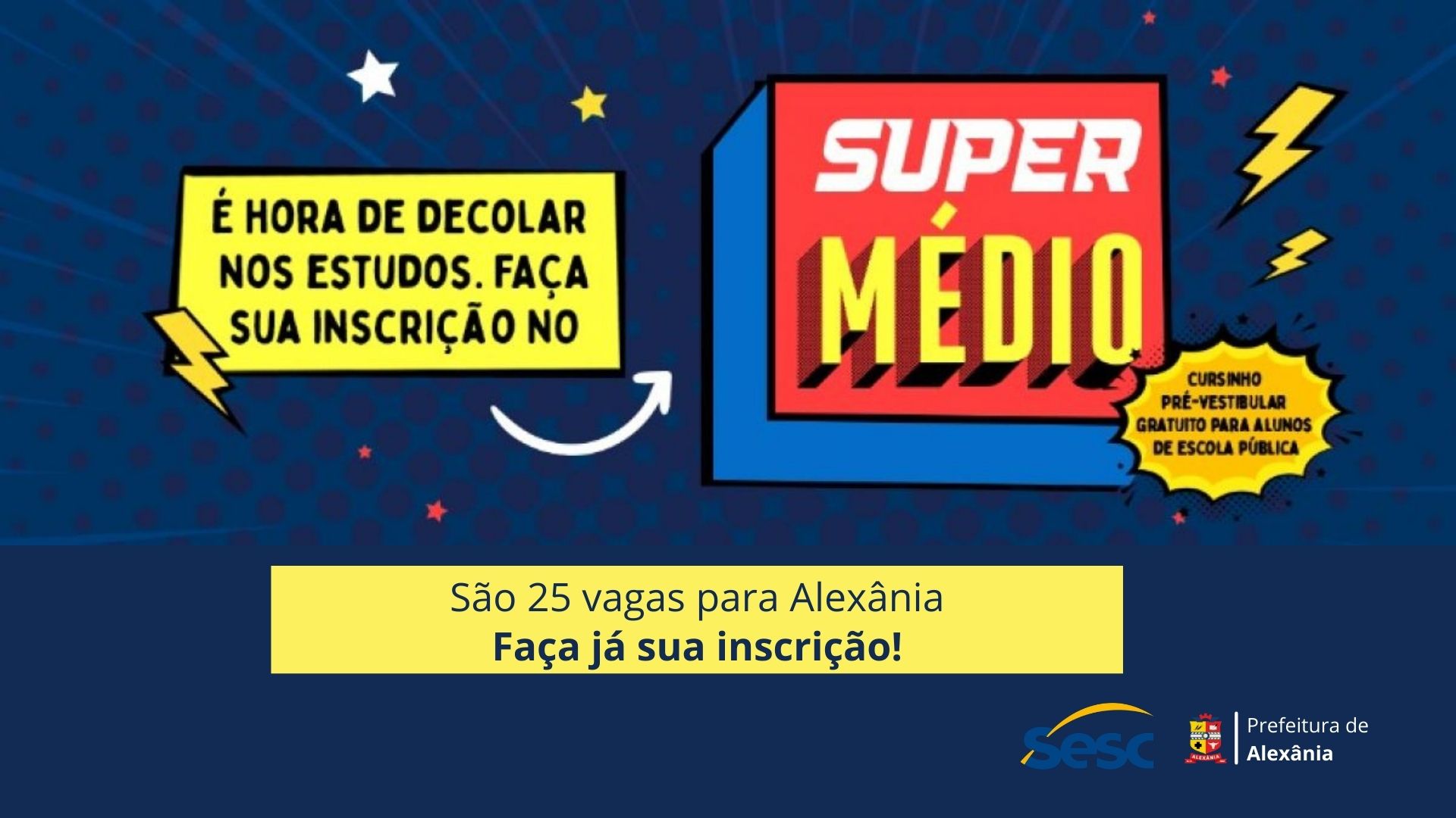 Sesc Cidadania oferece 25 vagas gratuitas para o programa Super Médio em Alexânia